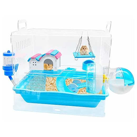 Hamster Cages and Habitats, Large Hamster Cage and Gerbil Cage with Big View Including Free Hamster Houses, Water Bottles, Feeding Bowls, External Bathrooms