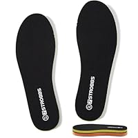 7STROBBS Memory Foam Insoles for Double Sided, 7MM Thick Inner Soles for Men Women, Comfort Cushion Shoe Inserts for Trainer, Work Boots, Walking Shoes Black UK 10