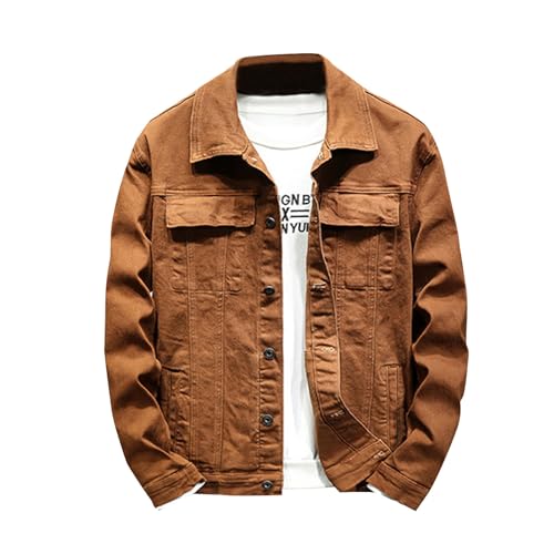Xiaojmake Mens Denim Jacket Casual Button Down Washed Long Sleeve Trucker Jacket Distressed Jean Outwear Corduroy Work Coats3