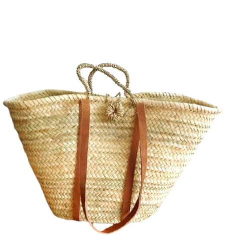 Panier de plage femme en paille pour vos sorties au marché et vos week-ends ensoleillés