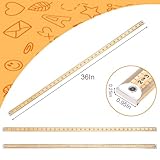 WUWEOT 10 Pack 36 Inches Yard Stick Ruler, Natural Wood Double Sided Meter Stick Ruler Bulk, Heavy Duty Wooden Yardstick with Hang Hole Metal Tips for School Classroom Home Office Kids Measuring