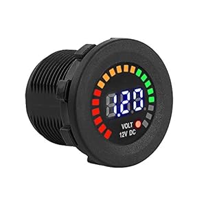 Keenso Voltmeter voor motorfiets, 12 V, digitaal led-display, voltmeter, waterdicht, accu-indicator, volt…