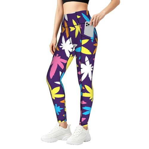 Leggings de moda con bolsillos y conjuntos de entrenamiento coloridos fitness
