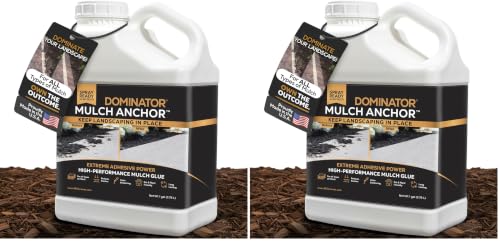 Dominator Mulch Anchor 1 Gallon - Mulch Glue &amp; Gravel Binder, Rock Glue for Landscaping, Pea Gravel &amp; Bark, Strong Stabilizer &amp; Stone Glue Adhesive, Made in the USA (Pack of 2)