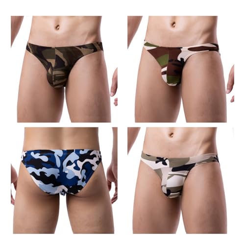 Mens Sexy Underwear Briefs Camouflage Print U-convex Pouch Underpants2