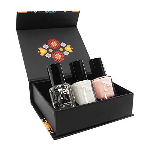 786 Cosmetics - 3 Piece Set - Breathable Nail Polish, Vegan Nail Polish, Cruelty-Free, Healthy, Halal Nail Polish, Fast-Drying Nail Polish (French Manicure Nail Polish Set)