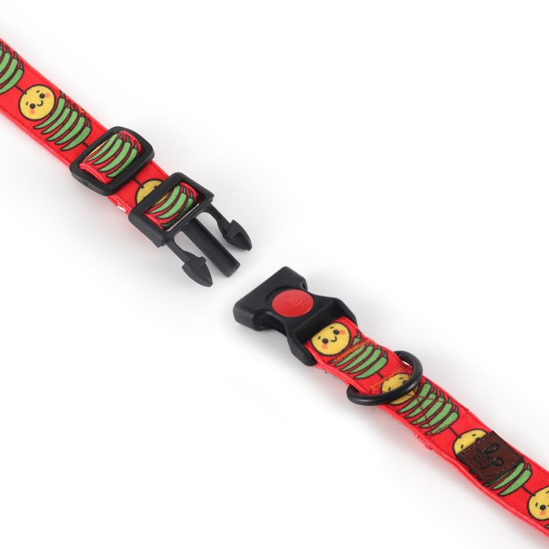 Image of Lana Paws Nimbu Mirchi, Nazar Na Lage, Evil Eye Fabric Dog Collar Belt for Large Dogs