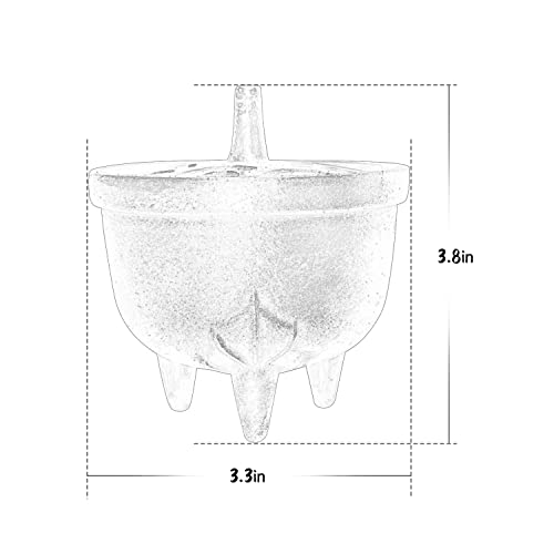 Amitofo Cast Iron Incense Burner - 4 In 1 Incense Holder Burner Set, Three-Legged Incense Ash Catcher With Lid For Rituals, Decoration, Etc（Large） #TOP3