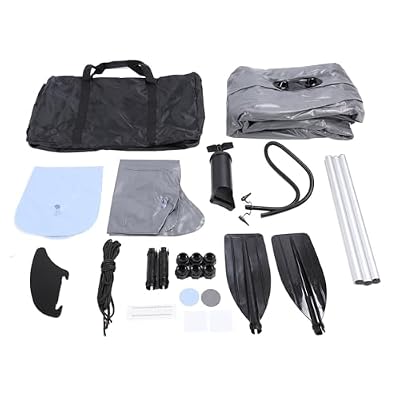 ChengyuWei 1 Person Inflatable Kayak Set, Portable Blow Up Canoe Boat with Hand Pump, Paddle and Storage Bag, Thickened PVC Proof Kayak for Fishing and Water Adventure (Blue)