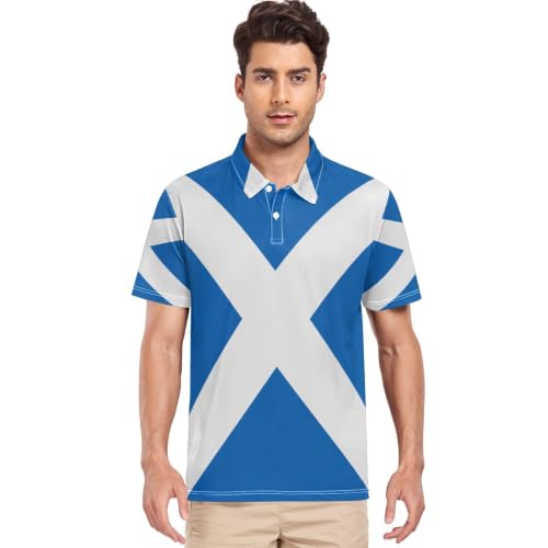 Polo drapeau de l'Écosse pour homme GuoChe en taille S décontracté