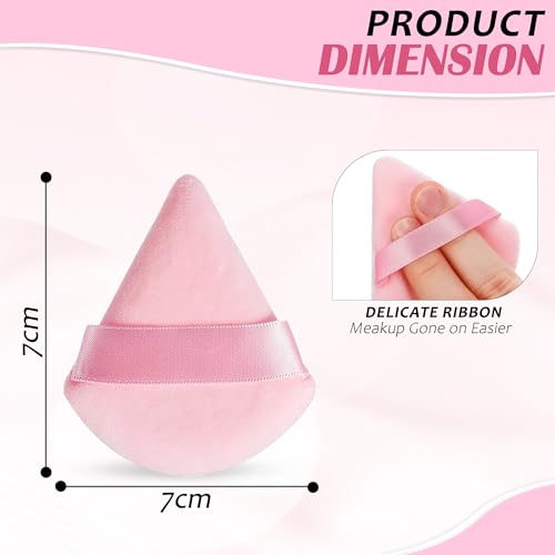 Image of GLUN Ultrasoft Triangle Shape Powder Puffs, Pack of 8 Baby Pink Colour, Apply for Daily Makeup Foundation, Cream, Blush Sponge For Wet & Dry Makeup