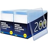 400 Card Sleeves Top Loaders for Cards, Premium Toploaders for Cards, 3"x4" Baseball Card Protectors Hard Plastic, Hard Card Sleeves, Sports Trading Card Holder (200 Toploaders + 200 Penny Sleeves)