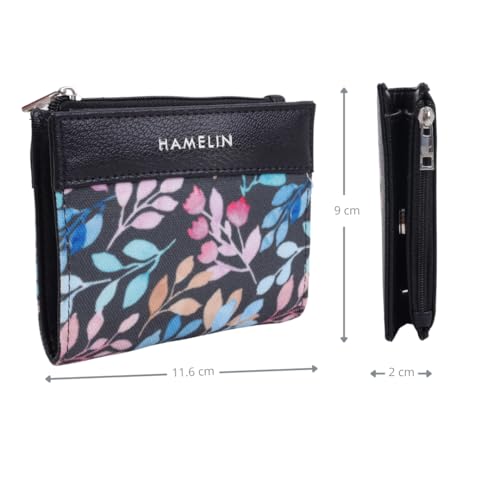 Image of HAMELIN Women's Wallet | Slim Card Holder Wallet for Women Stylish | Small Compact Ladies Purse with Card Holder | Ladies Mini Purse for Women | Pastal Vines