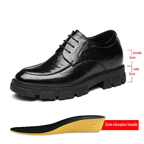 Men's Dress Elevator Shoes Classic Hidden Heel Oxford Lace-Up Invisible Height Increasing Business Wedding Formal Footwear2