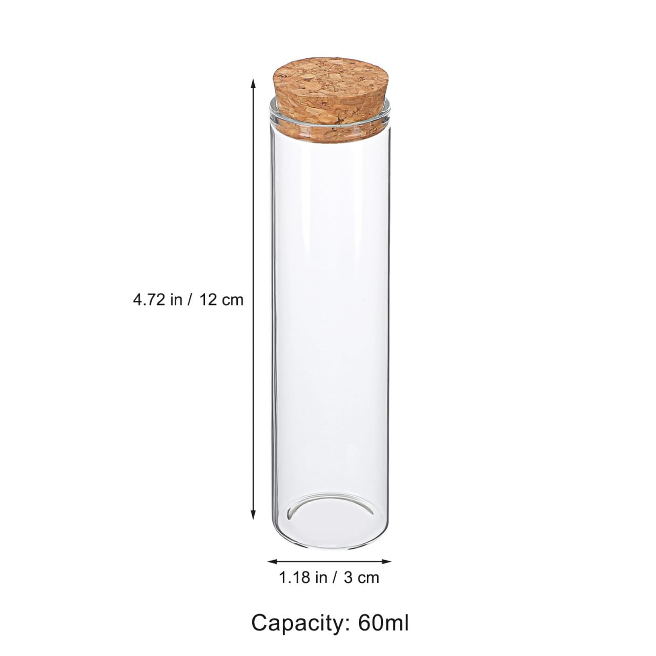 VILLCASE Reagenzgläser mit Korken 10er Set 30x120 mm, Borosilikatglas, luftdicht für Gewürze, Kräuter, DIY-Projekte, Blumenvasen, Laborproben