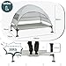 Snagle Paw Hundeliege mit Dach,Erhöhtes Hundebett mit Stabile Anti Rutsch Füße,Breiterer Schatten Hundeliege Outdoor,Wasserfest Hundebett mit Dach Grosse Hunde Camping Indoor & Outdoor