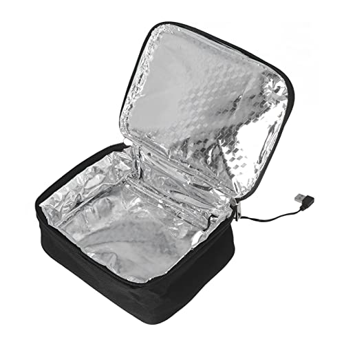 Portable Oven, Mini USB Food Warmer, Microwave Heated Lunch Box for Reheating Meals at Car, Truck, Travel, Camping, Office Work 5V 2A, Auto Thermal Oxford Fabric