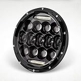 Condición: JIEWEI Universal 7\"l.E.D Coche Faro de la motocicleta H4 Phare Farol Moto Farol Luz de cabeza para ha.rl.ey Softail Cafe Racer Chopper Ho.N.DA Para estrenar (Color : Black)