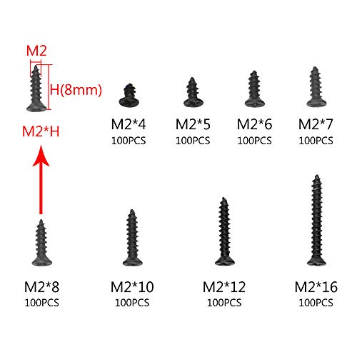 Kit 800 Tornillos Autorroscantes M2 Acero Inoxidable miniatura 5