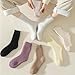 PonPed Chicshouse Winter Thermal Socks, Winter Women's Solid Color Plush Thermal Socks, Autumn and Winter Mid-Calf Socks (4 Pairs A,Medium)