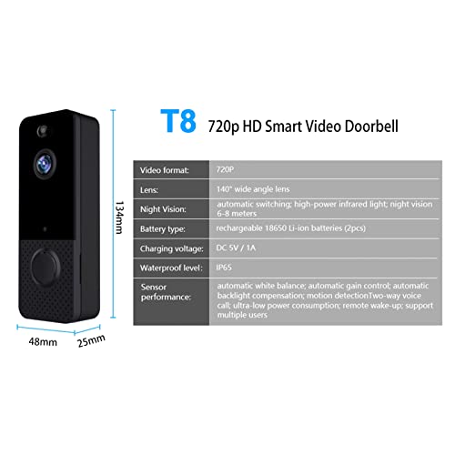 Hosioe Câmera WIFI campainha sem fio com campainha interna IP65 à prova d'água câmera de vídeo camp