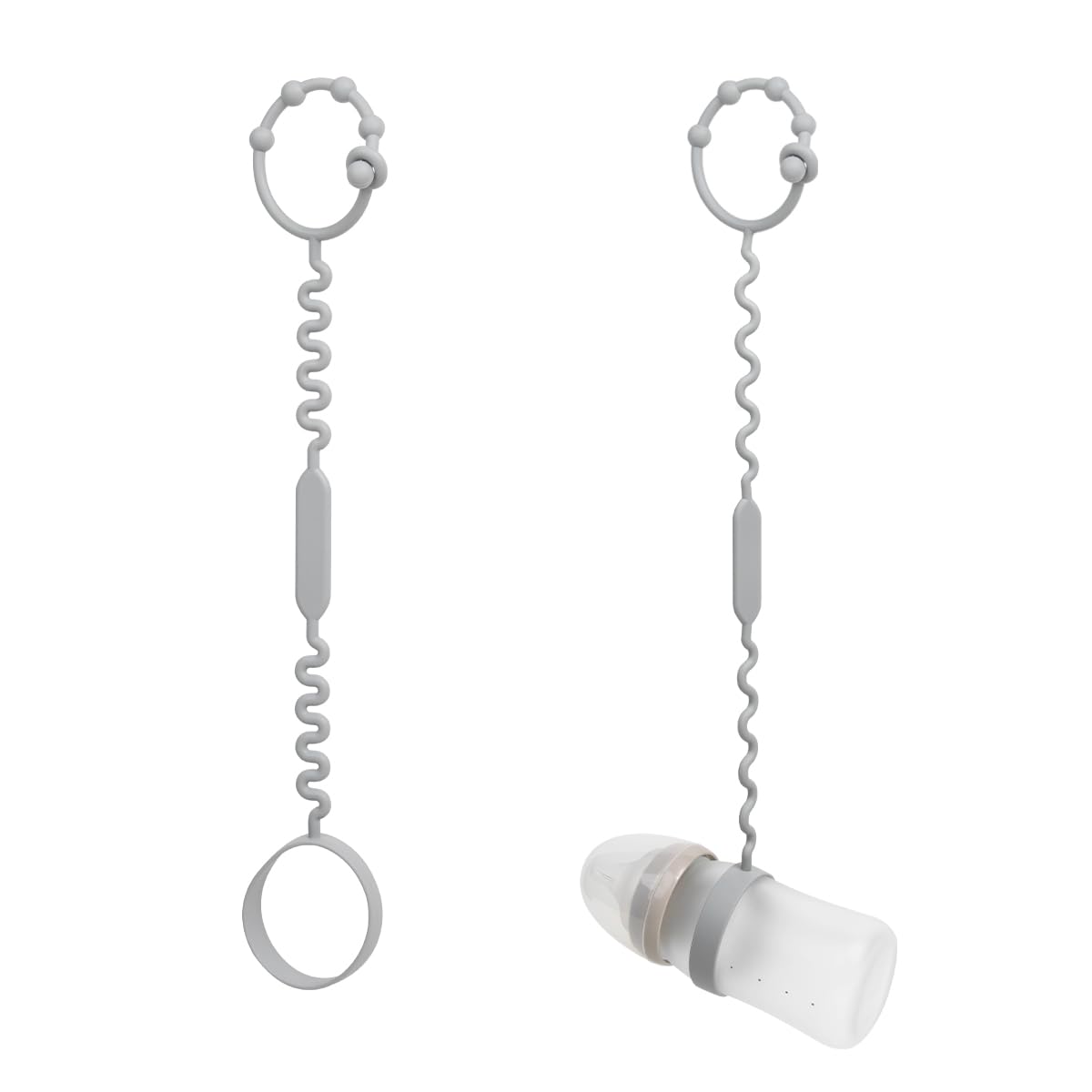 Schnullerkette – verstellbare Schnullerkette silikon für Babys und Kinderwagen Kette Für Babys, Hochstühle, Kinderbetten, Autositze(Gray)