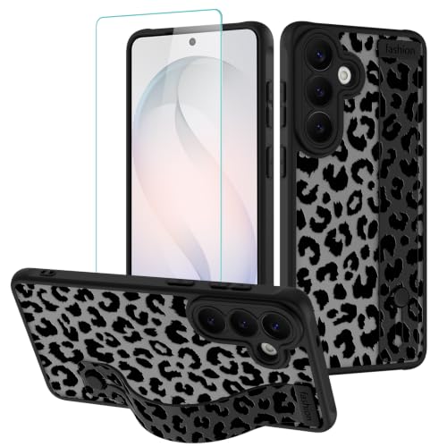 OOK Leopard Case for Samsung Galaxy S26 5G with Finger Strap, Black
