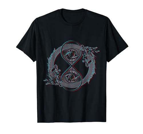 Ouroboros Arte Vikingo Azul y Rojo 3 Camiseta