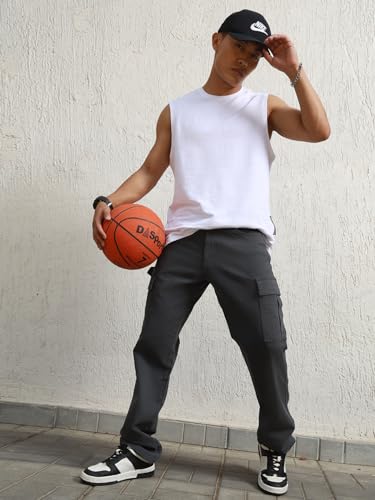 Image of Hubberholme Men Smart Casual Summer Cotton Loose Fit Mid-Rise Trousers 65