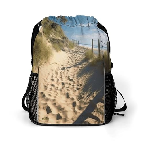 Sac à dos léger avec cordon de serrage anti-sable idéal pour le sport et la plage