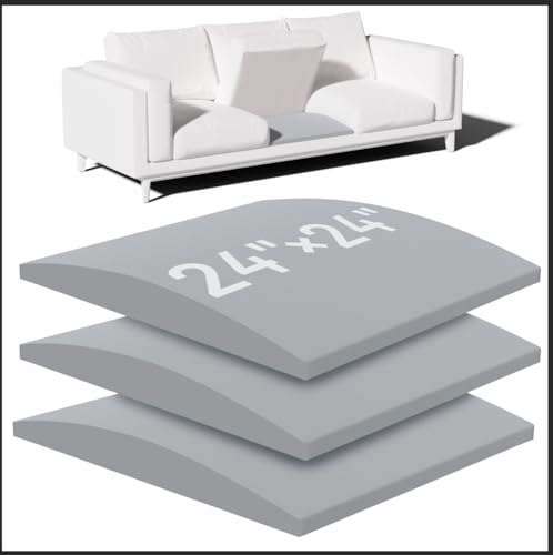 Image of Couch Cushion Support, Sofa Cushion Support for Sagging Couch Seat, Couch Replacement Insert, 24 inchx24 inchx2.4 inch, High Density Foam Furniture Seat Sagging Repair, Trapezoid 40D,Grey Set of 3