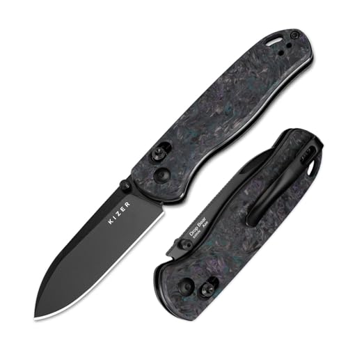 Kizer Drop Bear Pocket Knife, Folding Knife, 2.97 In S35VN Steel Blade, Fatcarbon Handle, Folding Pocket Knife, EDC knife, Ki3619A4