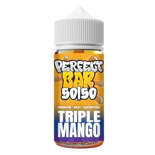 Triple Mango - Perfect BAR 50/50 Disposable Style Juice | Best Premium e Liquid | Bar Juice 100ML for E-Cigarettes - Vape Liquid 50vg 50pg - E-Cig Gift - No Tar (0MG)