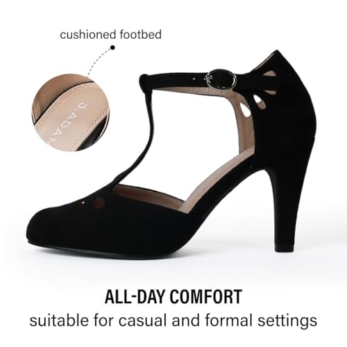 J. Adams Pepper Mary Janes - Vintage Cutout Low Kitten Heels Retro T Strap Pumps2