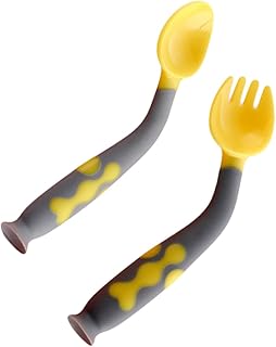 SAFIGLE 3 Conjuntos De Colher De Bebê Terno Infantil Ternos De Bebê Terno De Criança Talheres Kit De Alimentação Colher De Alimentação Para Bebê Colher De Segurança Infantil Garfo De