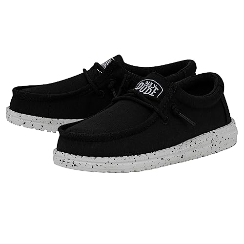 Hey Dude Wally Youth Slub Canvas | Youth Loafers | Kids Slip On Shoes | Comfortable & Light-Weight2