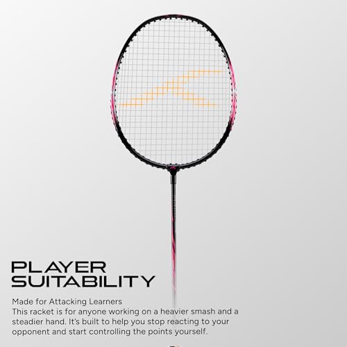 Image of Hundred Carbotek 1000 Badminton Rackets (Pack of 2) | Superlight Head-Heavy Racket for Smash Power | Slim Shaft, Carbon Graphite Shaft & Curve Frame for Better Sweet Spot