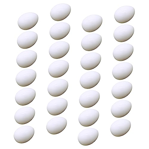 TOYANDONA 28pcs Simulation Pigeon Eggs Durable Fake Eggs for Inducing Hatching Lightweight Easy to Store for Pigeon Breeding and DIY Decorations