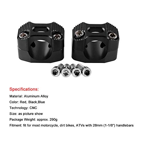 Sporacingrts Handlebar Bar Risers 28Mm Motorcycle Bar Clamps 1-1/8 Fat Bar Pit Dirt Bikes Black #TOP2
