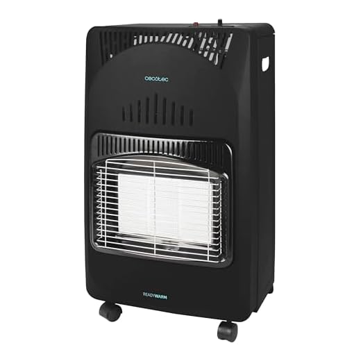 Cecotec Estufa de Gas Butano Plegable Ready Warm 4200 Slim Fold. 4200W, 3 Niveles de Potencia, Triple Sistema de Seguridad, Bombonas de Gas de hasta 15Kg, 4 Ruedas