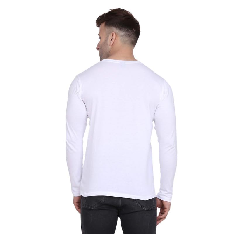 Image of Red & Black Letter I Printed Full Sleeve Round Neck T-Shirt for Men
