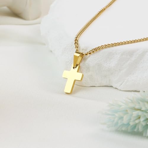 Image of Sereney Cross Necklace for Boys, 8th 9th 13th Birthday Gifts for Toddler Kids Teen Boys Girls, Baptism Gift Mustard Seed Jewelry as Rcia Christian Religious Necklace for Son Daughter Pendants