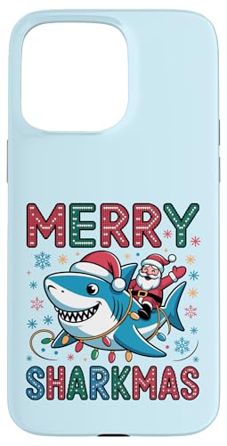 Merry Sharkmas AO[Z[^[ T^ CfBO V[N Cgt X}zP[X iPhone 15 Pro Max p