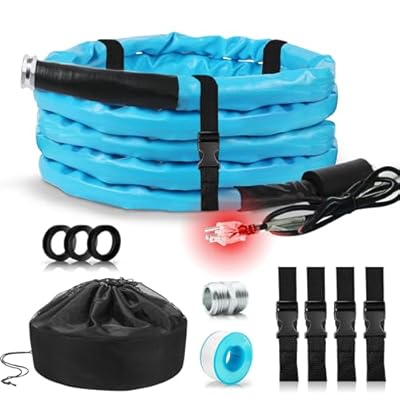 OEBLD Heated Water Hose for Rv (25ft L x 5/8"ID) 4.0 Upgraded Function with Energy Saving Thermostat to Keep Drinking Water Running in down to -45?, Designed for Campers,with Storage Bag, Anti-Freeze