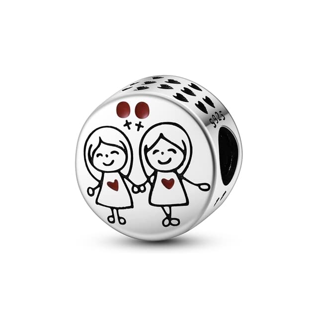 Sister In My Heart Charm For Bracelet, Sterling Silver, Sister Soulmate Friendship, Pandora Fit Charm