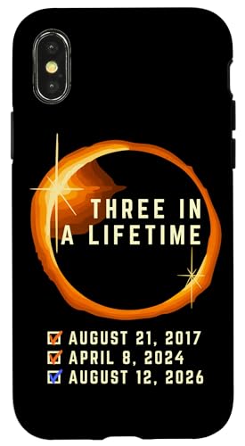 Tres en la Vida Solar Saros 126 Eclipse 12 de Agosto de 2026 Carcasa para iPhone X/XS