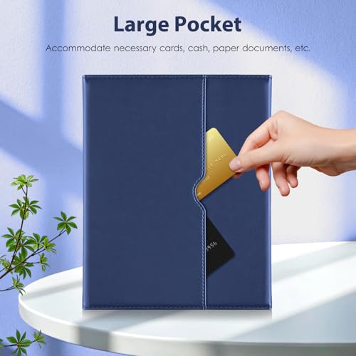 Image of DTTO for iPad 11th (A16,2025) / 10th Generation (10.9 inch,2022) Case with Keyboard, 7 Colors Backlit Wireless Detachable Keyboard Premium Leather Folio Cover with Pencil Holder & Pocket, Navy Blue