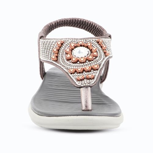 Image of Medifeet Elegance Beadwork Slingback Sandals for Women with Plush Cushion Footbed