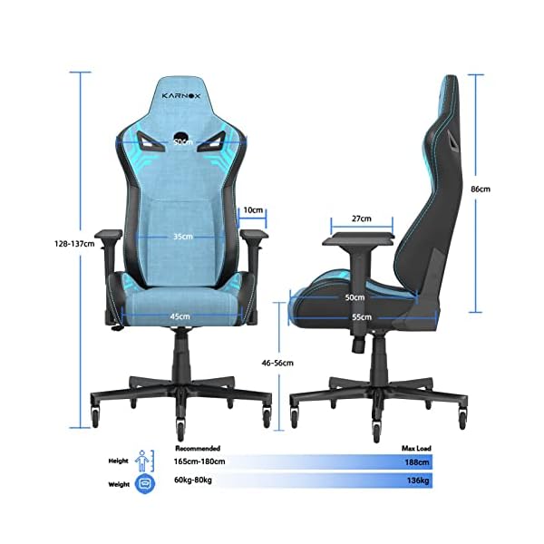 KARNOX Gamer Stuhl Gaming Sessel Stoff Gaming Chair – Bild 4