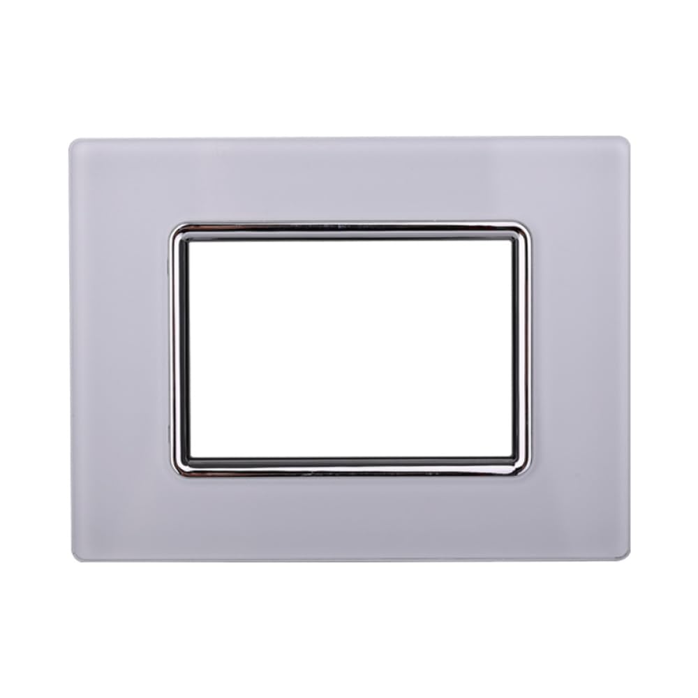 CONFEZIONE DA 10 PLACCHE IN VETRO, 3 MODULI/POSTI, COLORE BIANCO BIANCA, COMPATIBILE CON BTICINO LIVING, DESIGN ELEGANTE E MODERNO, PLACCA PER INTERRUTTORI/PRESE, SERIE CIVILE